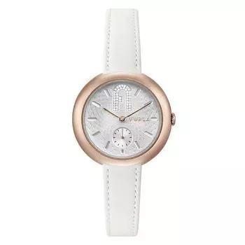 Белые кожаные часы Furla