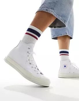Белые кожаные кроссовки Converse Chuck 70
