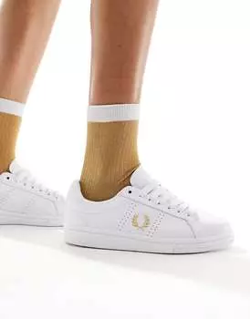 Белые кожаные кроссовки Fred Perry