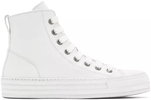 Белые кожаные кроссовки Raven Ann Demeulemeester
