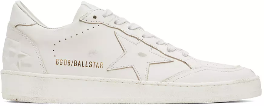 Белые кроссовки Golden Goose со звездами