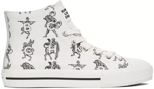 Белые кроссовки Mythical Alphabet Larkhall Burberry
