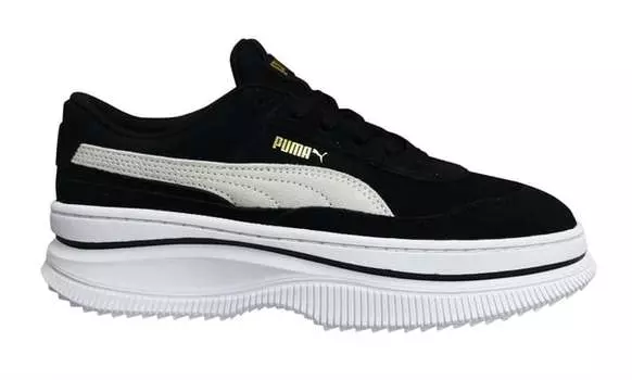 Белые кроссовки на платформе со шнуровкой Deva из замши и кожи 372423 03 Puma, черный