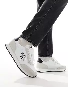 Белые кроссовки на шнуровке Calvin Klein Retro Runner Low