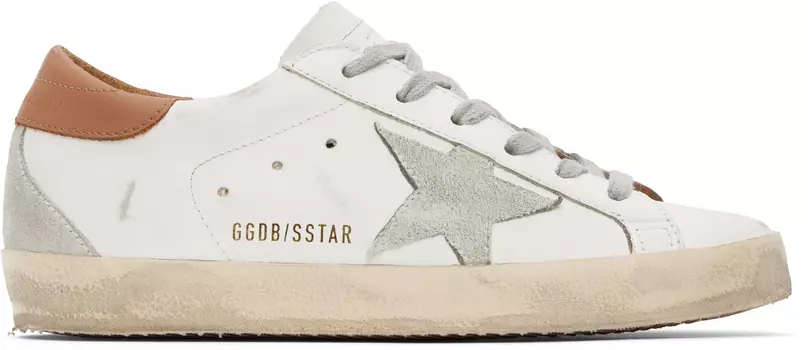 Белые кроссовки Super-Star Golden Goose, белый/коричневый
