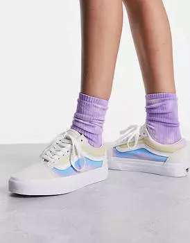Белые кроссовки Vans Old Skool с несколькими боковыми вставками