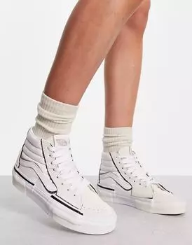 Белые кроссовки Vans sk8-hi Reconstruct