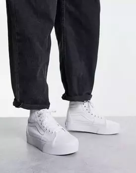 Белые кроссовки Vans Sk8-Hi Tapered Stackform