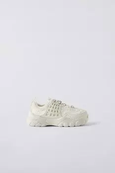 Белые кроссовки ZARA, белый