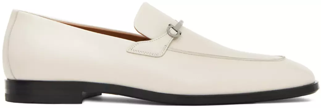 Белые лоферы Ferragamo Gancini