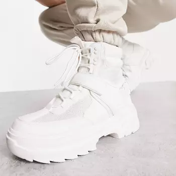 Белые массивные ботинки на шнуровке ASOS DESIGN