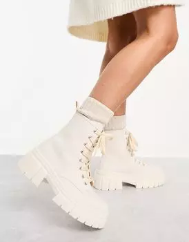 Белые массивные ботинки на шнуровке ASOS DESIGN Auto