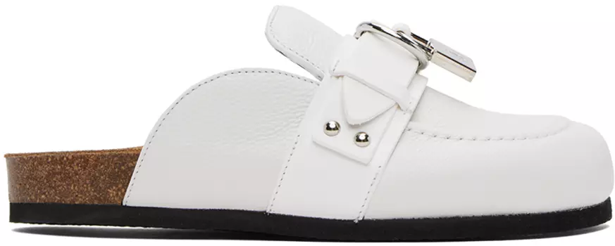 Белые мюли с замком JW Anderson