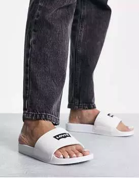 Белые шлепанцы «летучая мышь» Levi's