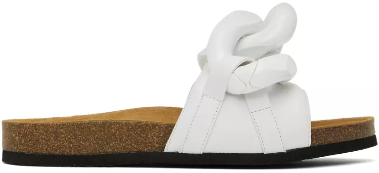 Белые шлепанцы с цепочками JW Anderson