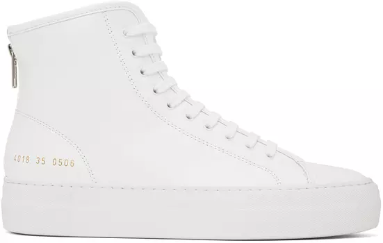Белые сверхвысокие кроссовки Tournament Common Projects