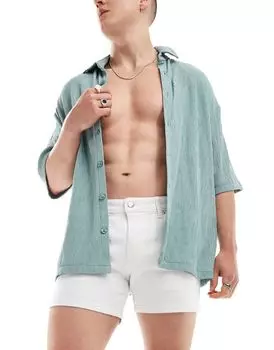 Белые укороченные джинсовые шорты скинни ASOS DESIGN