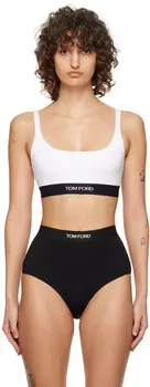Белый бюстгальтер с круглым вырезом TOM FORD