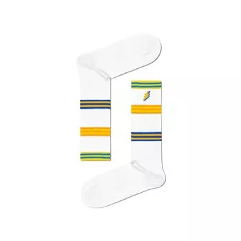 Белый хлопковый носок Happy Socks