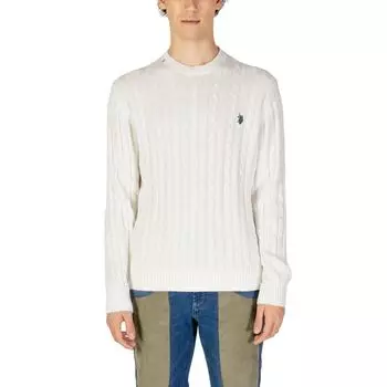 Белый хлопковый свитер U.S. Polo Assn.