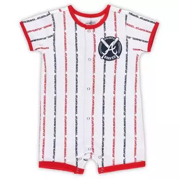 Белый комбинезон Infant Atlanta Braves Ball Hitter Outerstuff