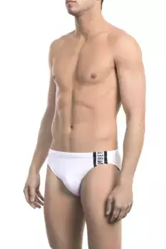 Белый полиамидный мужской купальник Bikkembergs