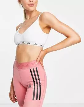 Белый спортивный бюстгальтер с легкой поддержкой adidas Training Everyday