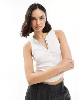 Белый топ без рукавов Miss Selfridge