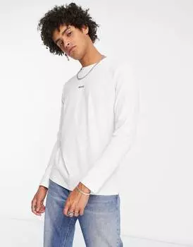 Белый топ с длинными рукавами BOSS Casual Tchark