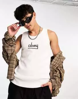 Белый жилет в рубчик Obey