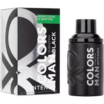 Benetton Black Intenso от United Colors Парфюмированная вода для мужчин Стойкий молодой современный и интенсивный аромат Янтарно-древесные и цитрусовые ноты Идеально подходит для повседневного ношения 100 мл United Colors Of Benetton