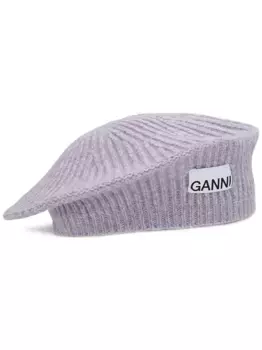 Берет в рубчик GANNI, фиолетовый