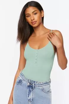 Бесшовное боди-стринги на бретельках Forever 21, синий
