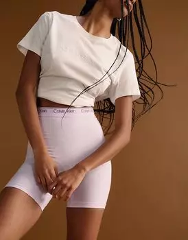 Бесшовные шорты Calvin Klein Shapewear с высокой талией сиреневого цвета