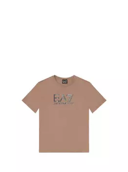 Бежевая детская футболка Ea7