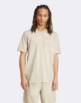 Бежевая футболка с карманами adidas Essentials+