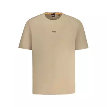 Бежевая хлопковая футболка Hugo Boss