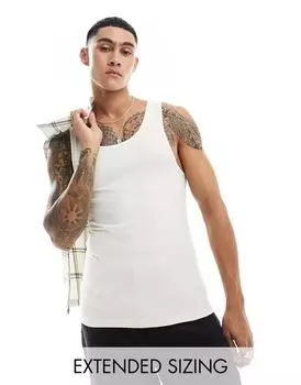 Бежевая майка с мускулистым кроем ASOS DESIGN