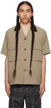 Бежевая матовая рубашка sacai