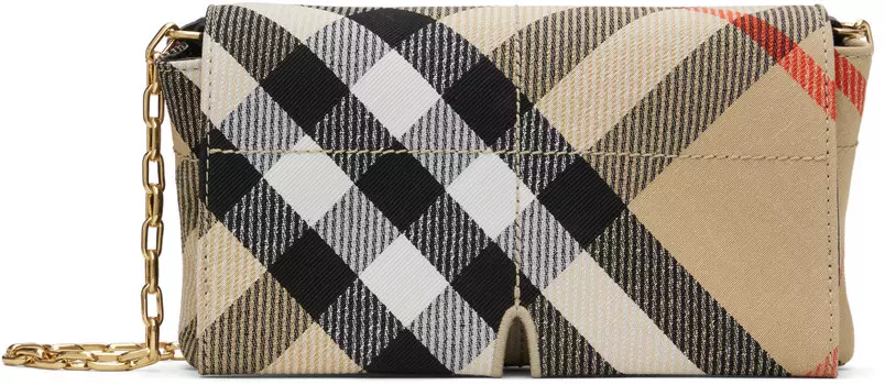 Бежевая мини-сумка Snip Chain Burberry