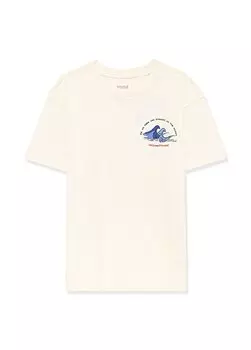 Бежевая мужская футболка с принтом WAVE PRINTED T-SHIRT Бежевая Mavi, бежевый