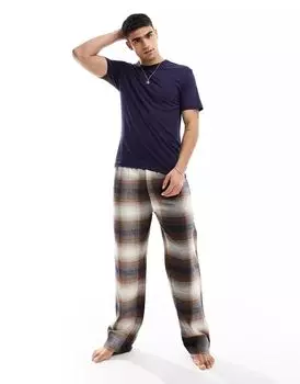 Бежевая пижама в клетку River Island
