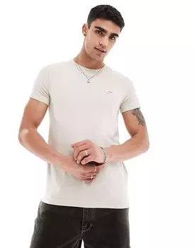 Бежевая узкая футболка стрейч Calvin Klein