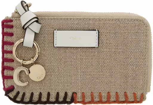 Бежевая визитница с алфавитом Chloé