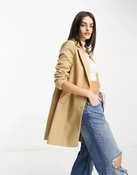 Бежевое классическое пальто River Island