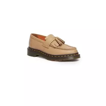Бежевые кожаные туфли на плоской подошве Dr. Martens