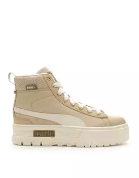 Бежевые кроссовки PUMA Mayze Mid в стиле сафари