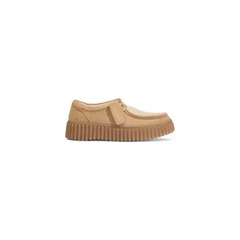 Бежевые резиновые плоские ботинки Clarks