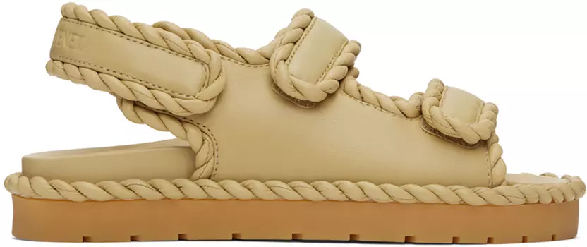 Бежевые сандалии Jack Flat Bottega Veneta