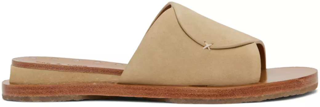 Бежевые шлепанцы Beau rag & bone